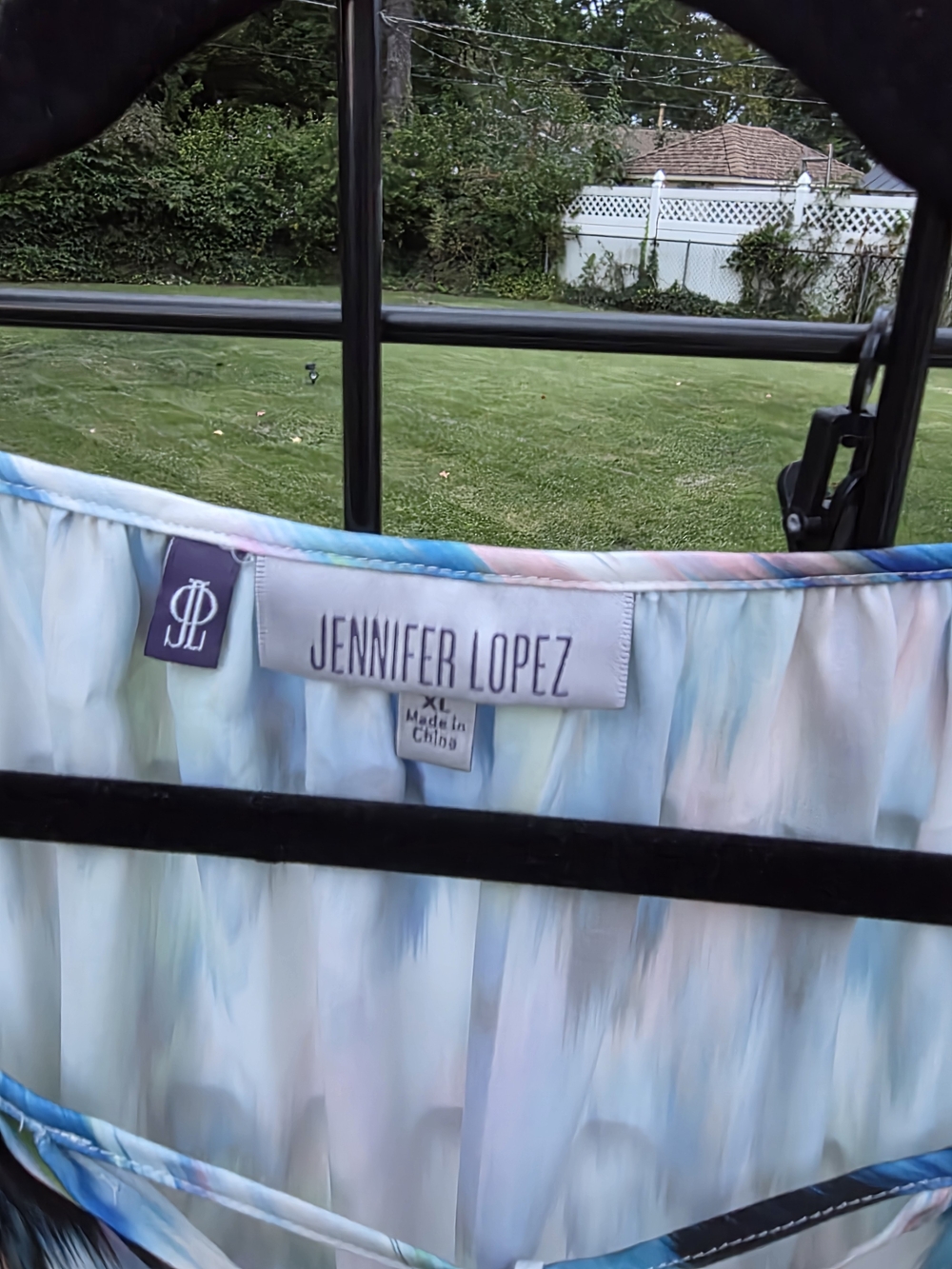 Jennifer Lopez Multicolor Watercolor Tie-Neck Blouse - Picture 3 of 3